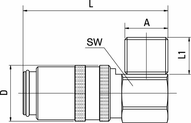 Coupling, 90° Male