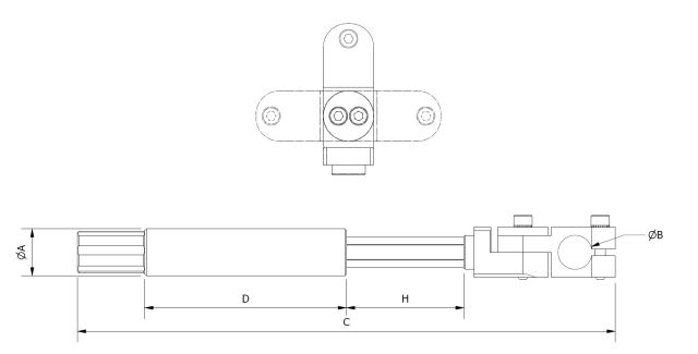 Gripper Suspension Smooth Body (Non-rotative) Adjustable Clamp