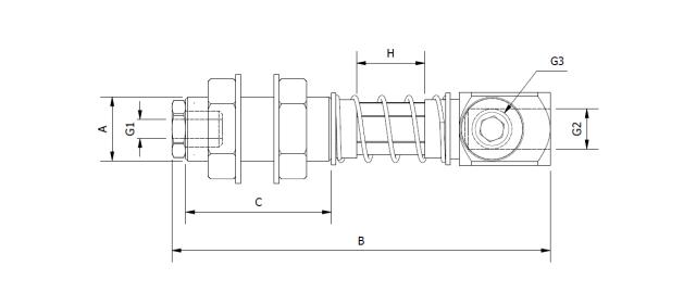 Spring Loaded Vaccum Cup Arm Threaded Body (Non-rotative)