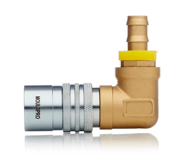 Non Spil Coupling Hose Tail, Push On, 90 dg.