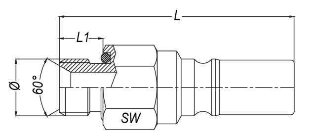 Non Spil Nipple, Male Threaded